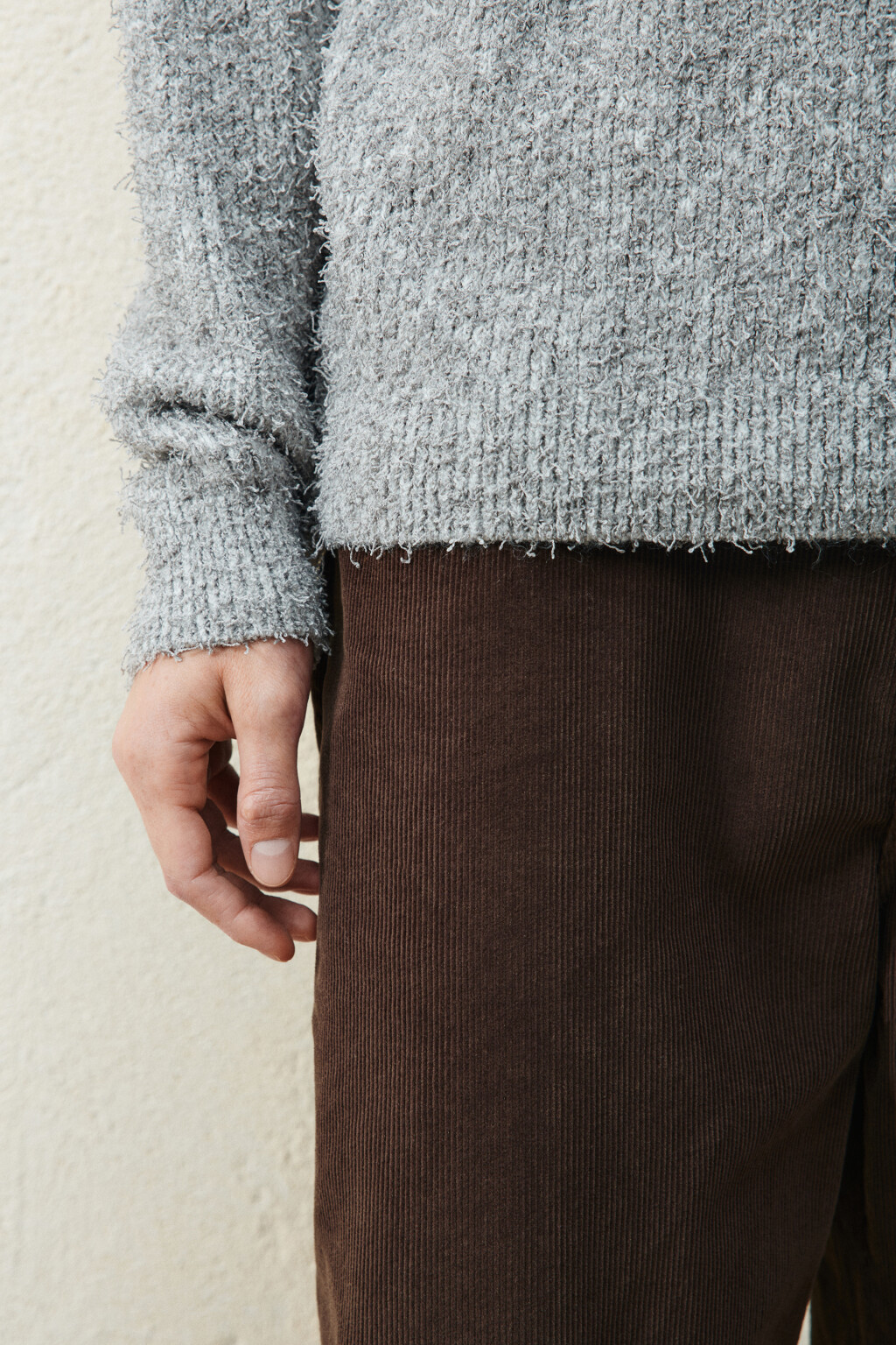 Джемпер вязаный пушистый - цвет серый - 7